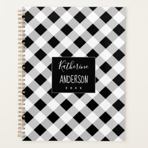 Black and White Plaid Buffalo Check Planner