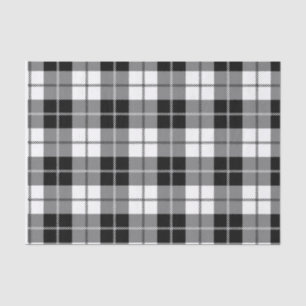 Black and White Plaid Check Plaid Tissue Paper