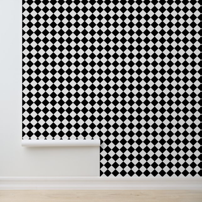 Black and White Plaid Check Wallpaper (Application)