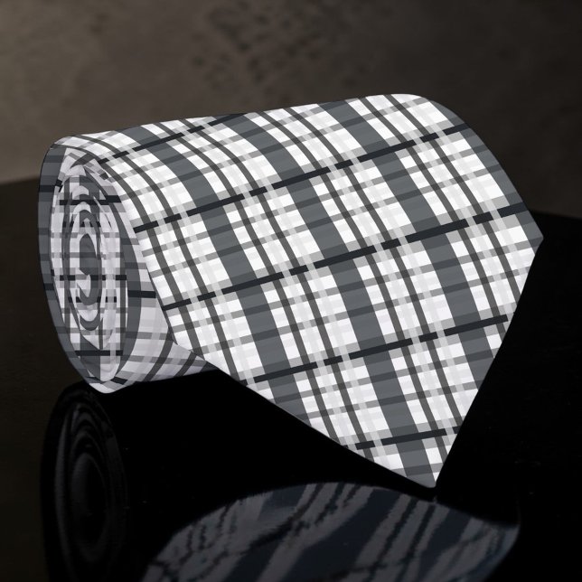 Black and White Plaid Custom Necktie (Creator Uploaded)