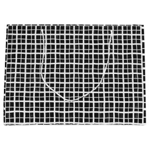 Black And White Plaid Halloween Chic Party Large Gift Bag