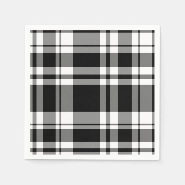 Black and White Plaid Napkin (Front)