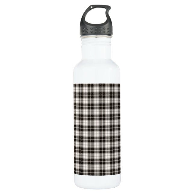 Black and White Plaid Pattern Liberty 710 Ml Water Bottle (Front)