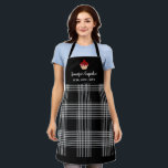 Black and white plaid professional bakery apron<br><div class="desc">Black and white buffalo plaid,  professional business bakery Apron.
Add your own image or logo and name and text to personalize.</div>