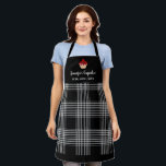 Black and white plaid professional bakery apron<br><div class="desc">Black and white buffalo plaid,  professional business bakery Apron.
Add your own image or logo and name and text to personalize.</div>
