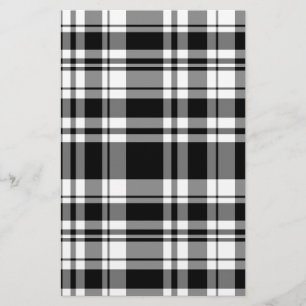 Black and White Plaid Stationery