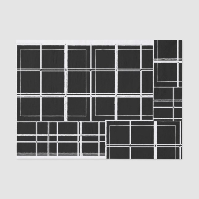 Black and White Plaid Tissue Paper (Front)
