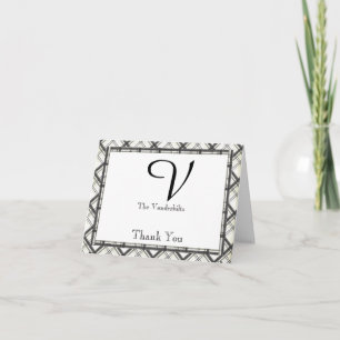 Black and White Plaid Wedding Thank You