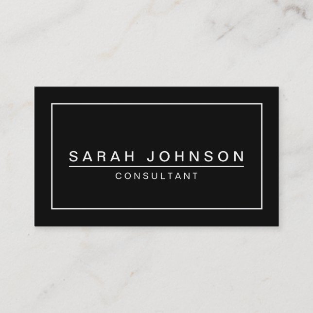 BLACK AND WHITE PLAIN MODERN BUSINESS CARD (Front)