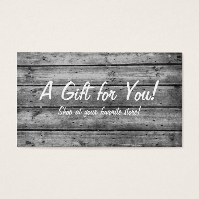 Black and White Planked Gift Card (Front)