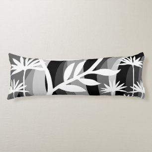 Black and White Plant Body Pillow
