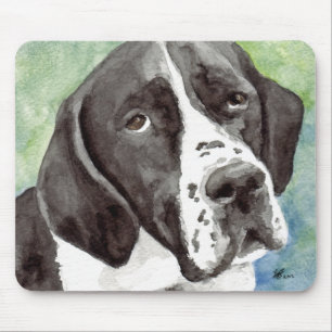 Black and White Pointer Dog Mouse Pad