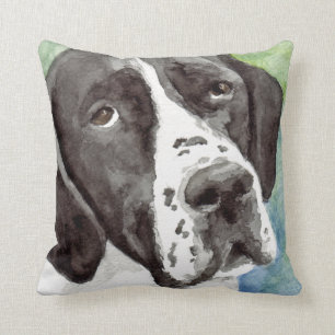 Black and White Pointer Throw Pillow