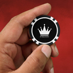 Black and White Poker Chips, Black Striped Edge Poker Chips