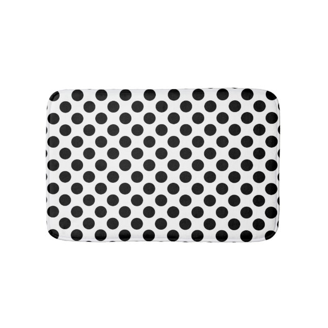 Black and White Polka Dot Bath Mat (Front)