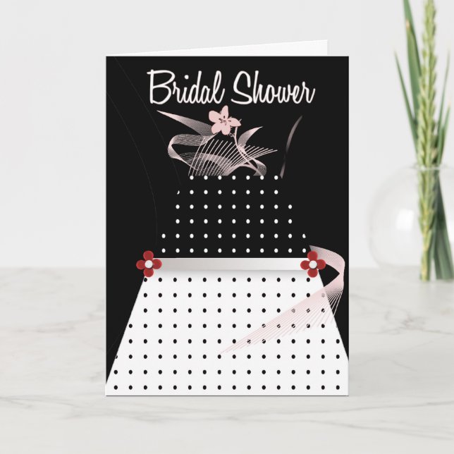 Black and White Polka Dot Bridal Shower Invitation (Front)