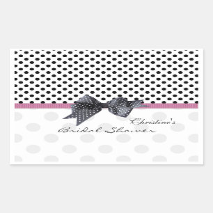 Black and white Polka dot Bridal Shower Sticker