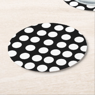 Black and White Polka Dot Coaster