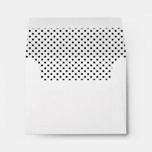 Black and white polka dot envelope liner design