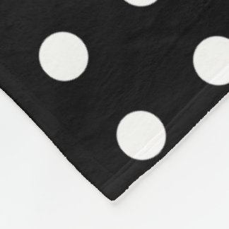 Black and White Polka Dot Fleece Blanket