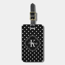 Black and White Polka Dot Monogram