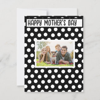 Black and White Polka Dot Mothers Day  Card