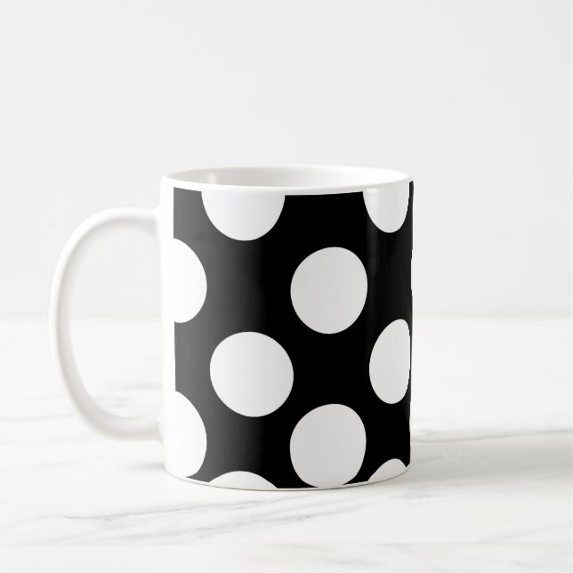 Black and White Polka Dot Mug (Left)