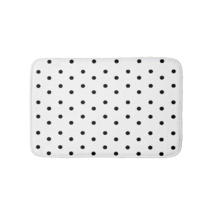 Black and White Polka dot pattern Bath Mat