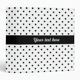 Black and White Polka Dot Pattern Binder