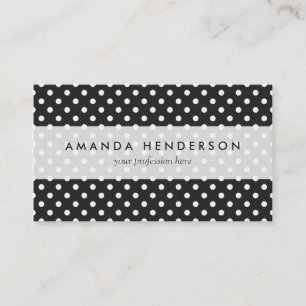 Black and White Polka Dot Pattern Business Card