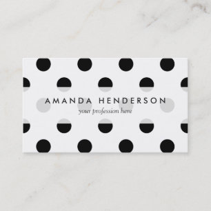 Black and White Polka Dot Pattern Business Card
