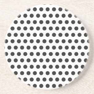 Black and White Polka Dot Pattern – Classic Minima Coaster