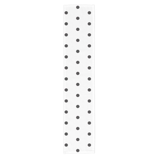 Black and White Polka Dot Pattern – Classic Minima Short Table Runner (Front)