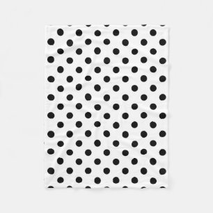Black and White Polka Dot Pattern Fleece Blanket