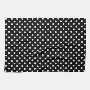 Black and White Polka Dot Pattern Kitchen Towel