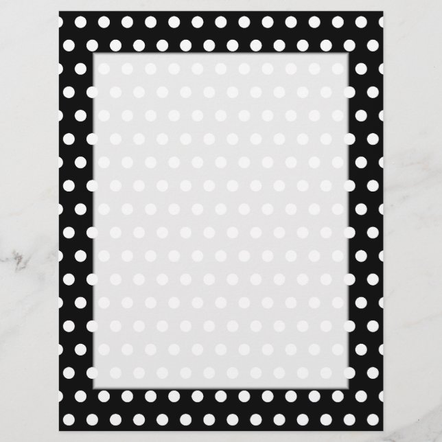 Black and White Polka Dot Pattern. Spotty. (Front)