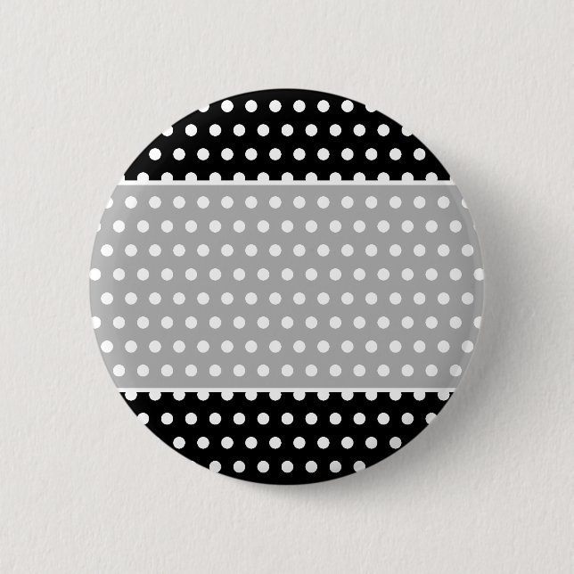 Black and White Polka Dot Pattern. Spotty. 2 Inch Round Button (Front)