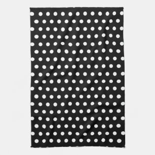 Black and White Polka Dot Pattern. Spotty. Kitchen Towel