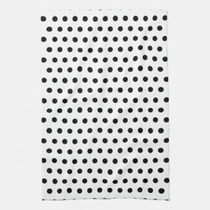 Black and White Polka Dot Pattern. Spotty. Kitchen Towel