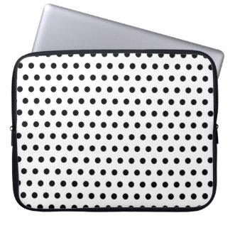 Black and White Polka Dot Pattern. Spotty. Laptop Sleeve