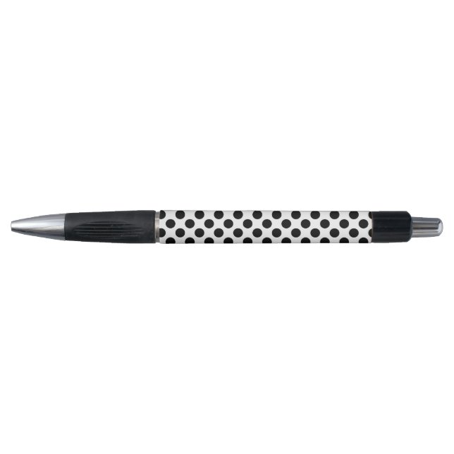 Black And White Polka Dot Pen (Front)