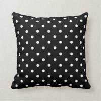 Black And White Polka Dot Pillow