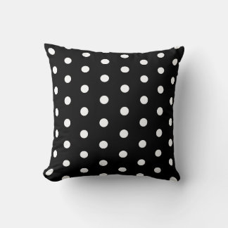 Black and white polka dot  pillow