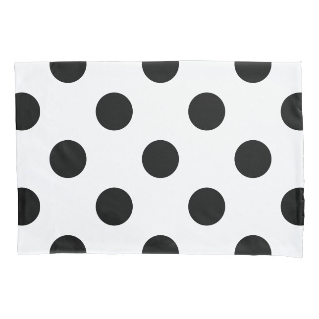 Black and White Polka Dot Pillowcase (Front)