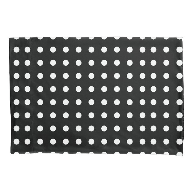 Black and White Polka Dot Pillowcase (Front)