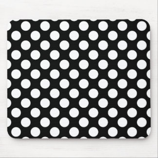 Black and White Polka Dot Retro Pattern Mouse Pad
