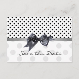 Black and white polka dot Save the Date Wedding In