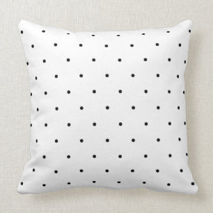 Black And White Polka Dot Spots Throw Pillow