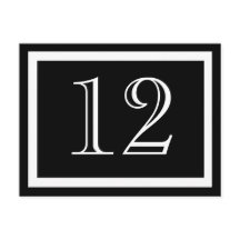 Black and White Polka Dot Table Number Cards