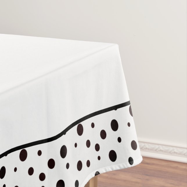 Black and White Polka Dot  Tablecloth (In Situ)